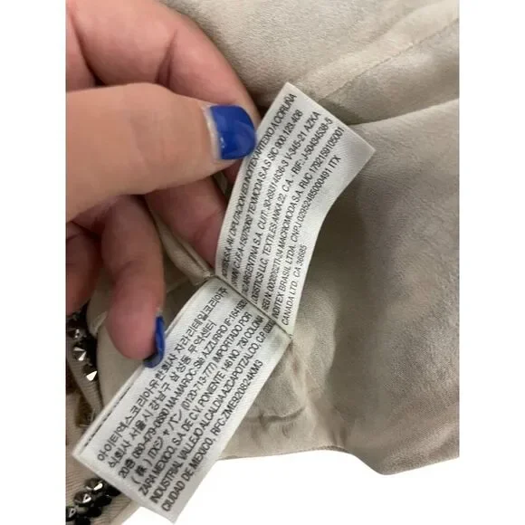 Zara Womens Vest Large S Ecru Embroidered Studded Limited Ed 7521/101 NWT - Picture 9 of 15